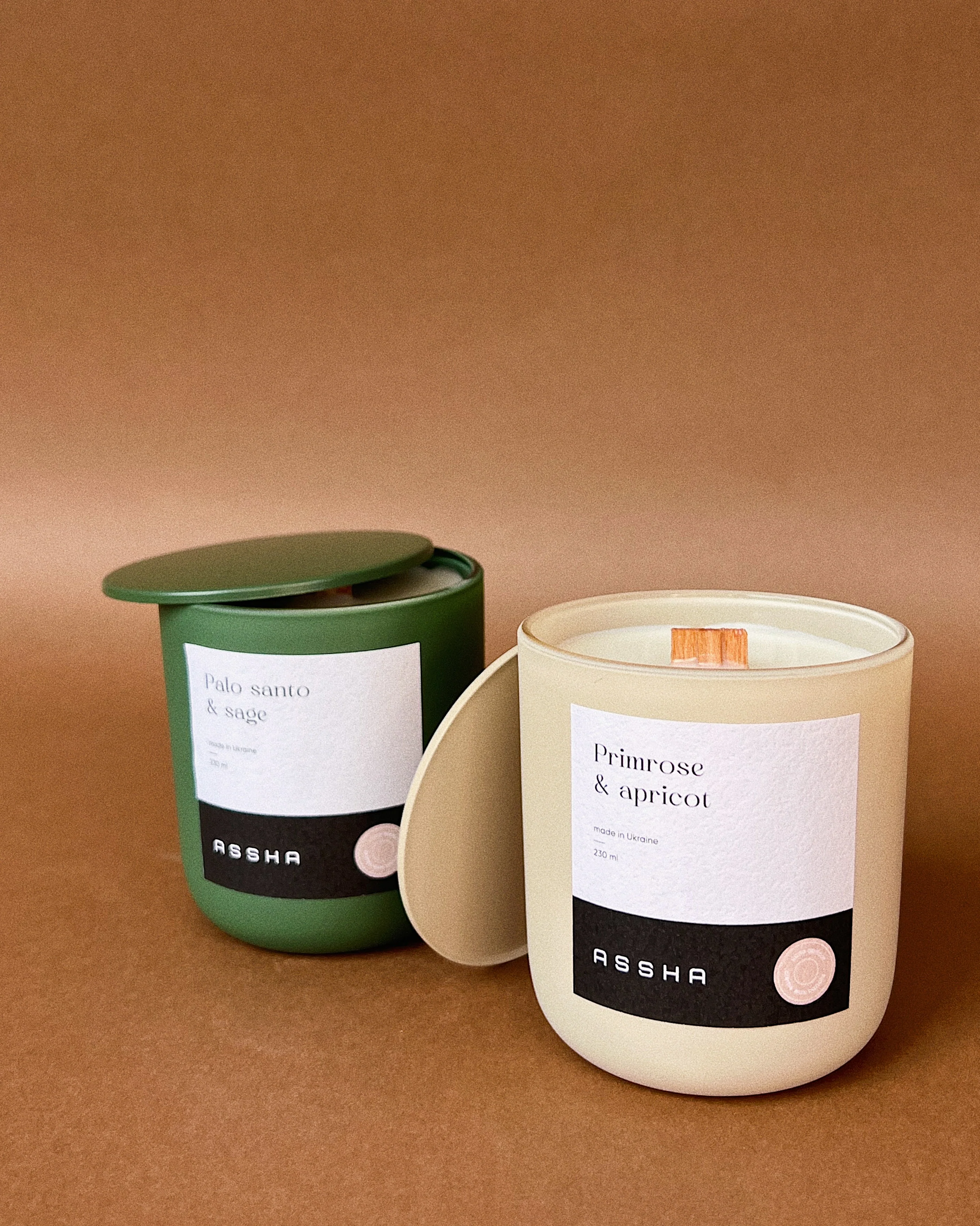 Matte candle with lid 220ml from ASSHA